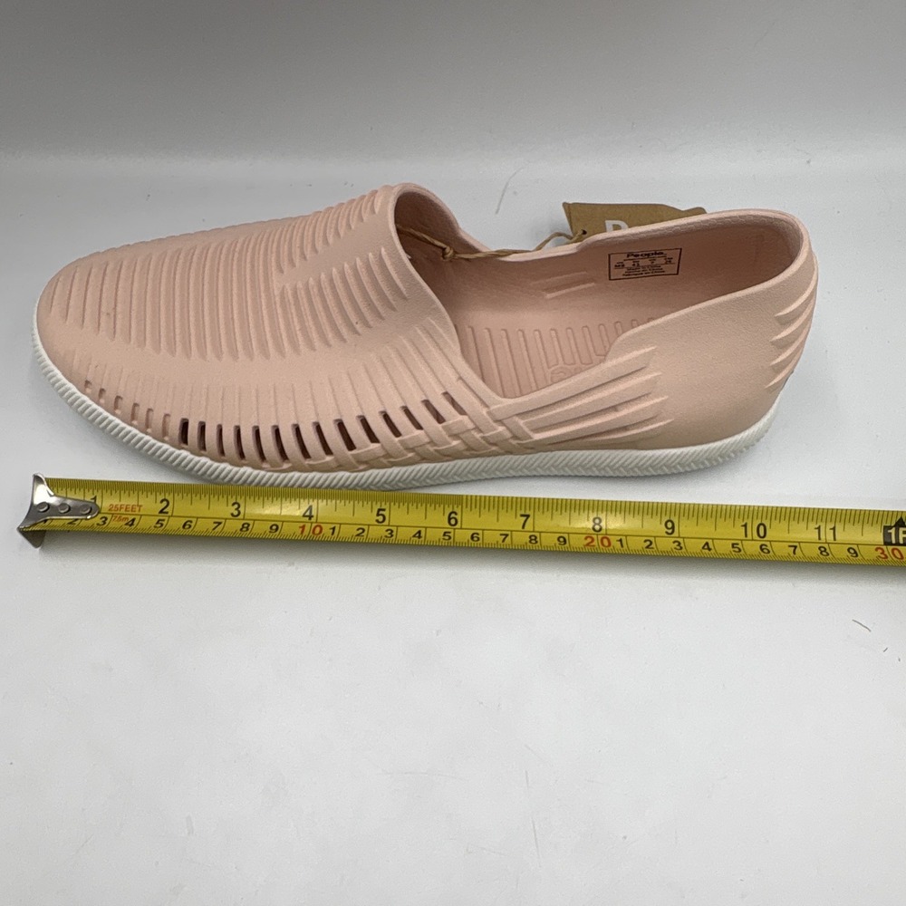 People Footwear Unisex Pink White Synthetic Slip-On Flat Round Toe Logo - Picture 9 of 15